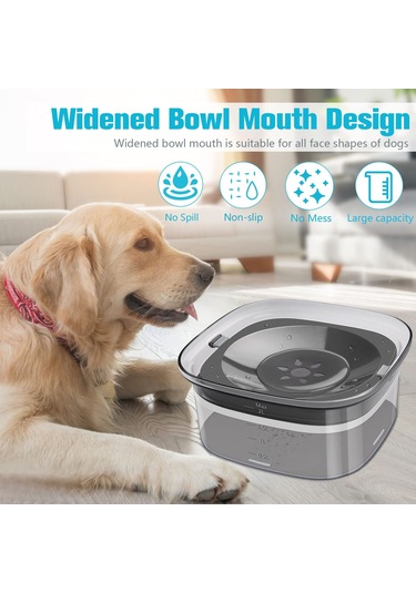 Lemestar Köpek Kedi Yavaş İçme Kaseği - Tıkanma Önleyici, Kaymaz Tabanlı, Büyük Kapasiteli, Su/food Kullanıma Uygun Siyah Pet Kase