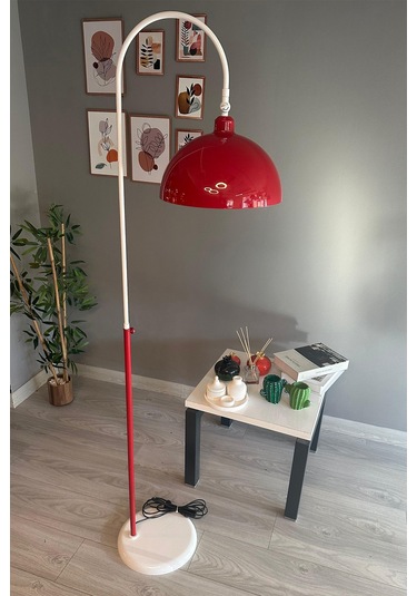 Legend Of North Lambader Hareketli Başlık Modern Dekoratif Metal Oturma Odası Çalışma Odası Lambası Kırmızı