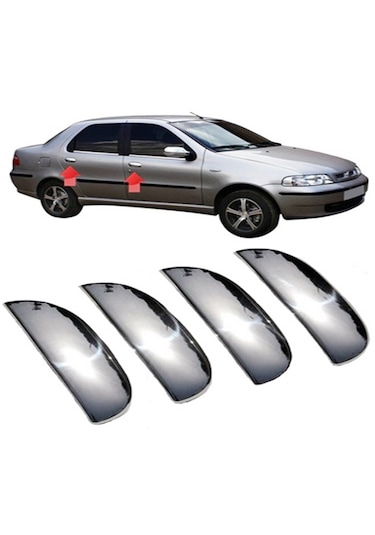 Fiat Albea 2002 Ve Sonrası Krom Kapı Kolu 4 Kapı P.çelik