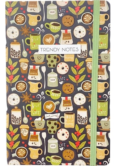 Keskin 13x21 80 Yp.Çizgili Trendy Notes Coffee Time Def. -Yeşil