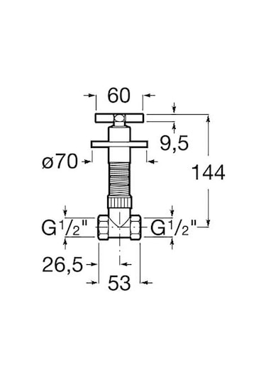 Roca Aqua Stop Valf Pirinç Gövdeli 1/2 Krom A525168400