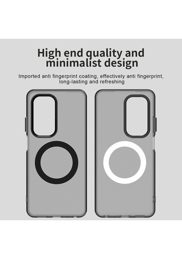 Oppo A5 5g/ Oppo A5/ Realme C75 Kılıfı Magsafe Anti Drop Hibrit Telefon Arka Kapağı İle Uyumlu - Siyah Siyah