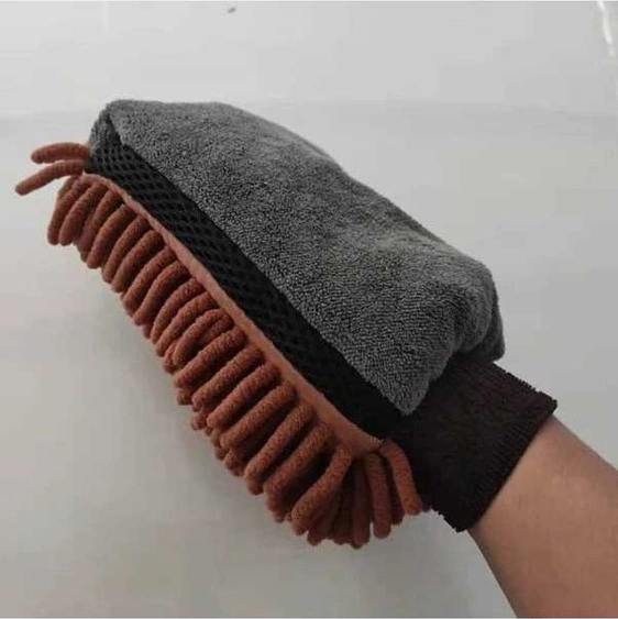 Trendooze Turcoshop11 Su Geçirmez Kalın Mikrofiber Eldiven, Oto Cila Eldiven Kahverengi