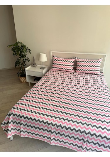 Üntaş Tek Lastiksiz Çarşaf Ve 1 Adet Yastik Kilifi Pembegri