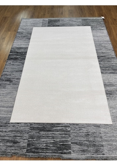 Akrilik Siyah, Beyaz Salon Halısı 160x230 Siyah, Beyaz