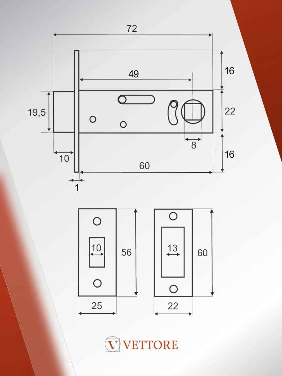 Vettore Manyetik Nikel İç Kapı Mandalı 40526827