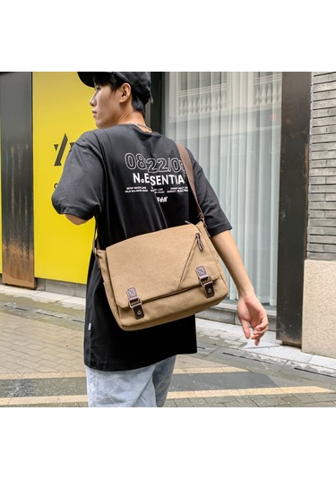 Moda Günlük Çok Amaçlı Kanvas Omuz Çantası Mh7022 Kahverengi