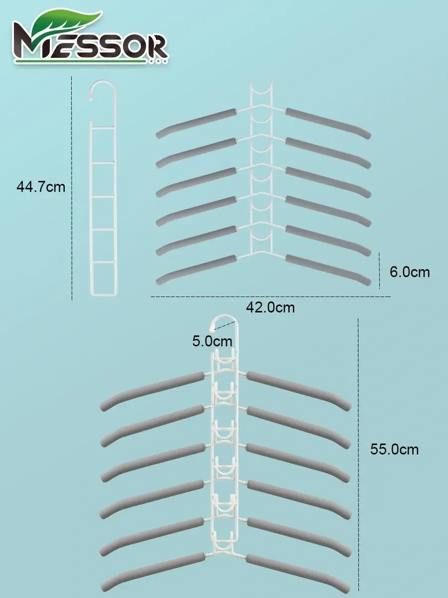 Messor 6 Parçalık Gri Askılık Seti 79602124 Beyaz