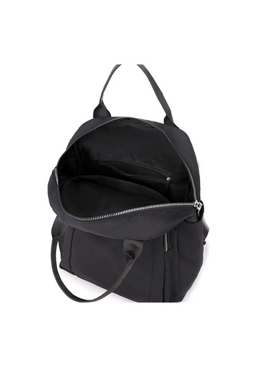 Lixiaqu01 Kadın Sırt Çantası Seyahat Rahat Su Geçirmez Oxford Siyah