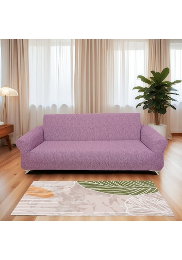 StarMall Jakarlı Ağaç Kabuğu Koltuk Örtüsü, Kanepe Örtüsü, Chester Örtüsü Koltuk Kılıfı 3 Kişilik Bir Adet Pembe