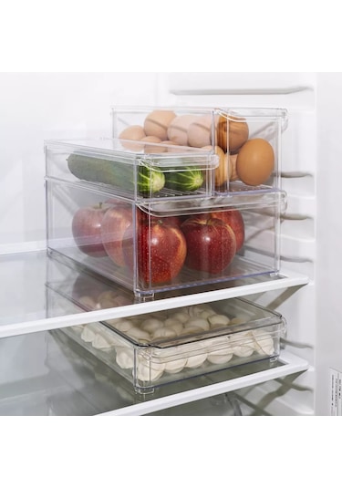 Idea Buzdolabı İçin Şeffaf Saklama Kabı 2'li Set 19900878 Beyaz