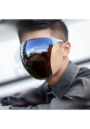 Elmpaly Siyah Balıkçı Yüz Maskesi Motosiklet Outdoor Spor İçin Tam Yüz Koruyucu