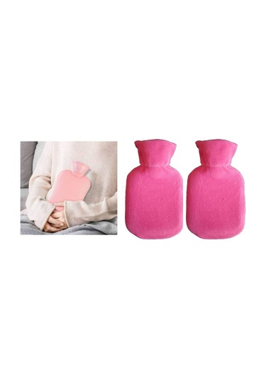 Sıcak Su Torbası 2 Adet,koyu Pembe 23x15x2cm 250 Ml Koyu Pembe