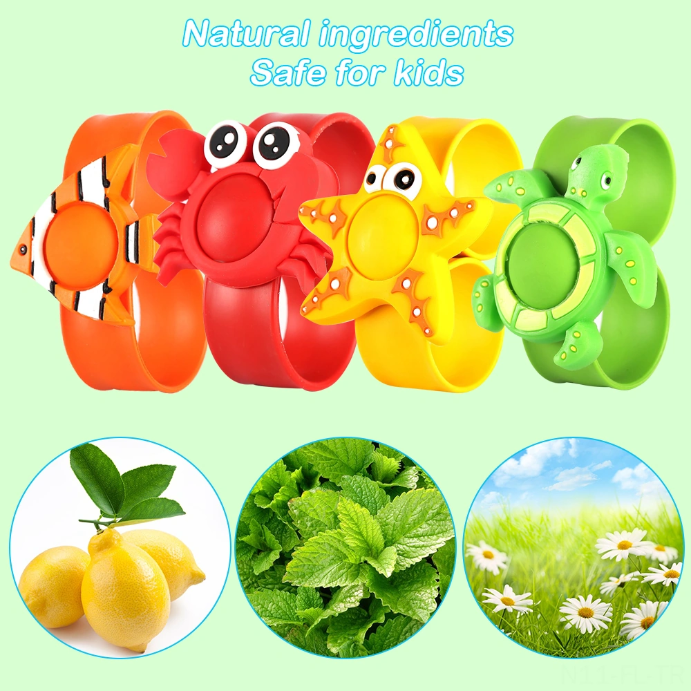 Lemestar Çocuklar İçin Doğal Bitki Yağıyla Kovucu, Silikon Karyolı Parmak Çubuğu - Turuncu