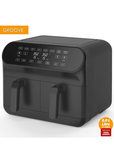 Groove MAX PLUS XXL 1800W 4 LT + 4 LT 8 LT Çift Hazneli Smart Airfryer