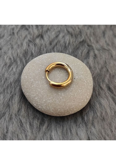 Chavin Çelik 10 MM Gold Küçük Unisex Halka Küpe Et96sr Altın