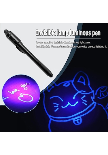 10 Pcs Yaratıcı Sihirli Uv Işık Görünmez Mürekkep Kalem İşaretleyici Kalem Mor Diğer