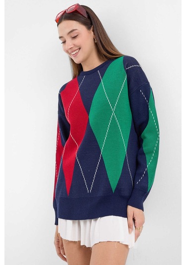 Gabria Baklava Desen Kazak Lacivert