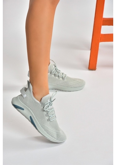 Fox Shoes Gri Triko Kumaş Kadın Spor Ayakkabı M702006204