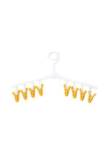 Ganzhoushop Döndürülebilir Kurutma Rafı İç Çamaşırı Şapka Çorap Kurutma Rafı Küçük Klipsli Tek Sıralı Havlular Bebek Giysileri İçin Giysi Askısı8 Klips Çok Renkli