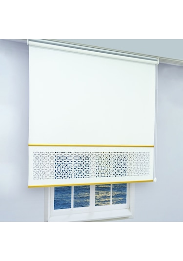 Lazer Kesim Stor Perde - Gold Lama Detaylı 001