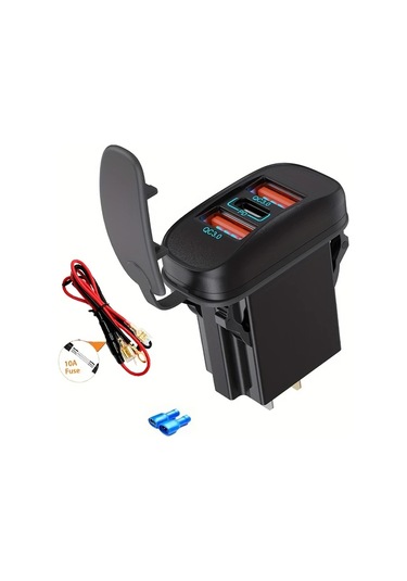 Xuweiwei Siyah Zunvmms Usb Araç Şarj Cihazı, Çift Qc 3.0 Ve Pd Hızlı Şarj, Mavi Işık Ekranı, 12v/24v Uyumlu