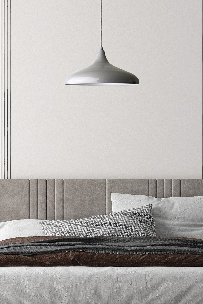 Champion Gri Özel Kablo Avize - Alüminyum 35 Cm Cafe Rustik Sarkıt Mutfak Lamba Modelleri Gri