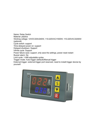 Geeroyoo T3231 Programlanabilir Zaman Kontrolü Röle Devresi - Sayısal Gecikme, Tek Yollu Normal Açık, Manuel/dış Tetikleme, Ac110v 220v/2200w