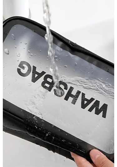 Porsima 3140 Şeffaf Seyahat Ve Makyaj Çantası Su Geçirmez Organizer Washbag 21x13cm