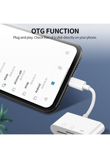 Yaozixa Type-c Hub Usb2.0+sd+tf Kart Okuyucu, Otg Desteği, Taşınabilir, Beyaz, Çoklu Arabirim, Veri Paylaşımı, Çalışma Verimliliği