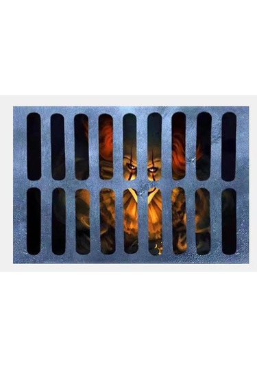 Skycity Halloween 3d İllüzyon Palyaço Paspası - Suyu Hızlı Emici, Çift Taraflı Kayma Engeli - 40x60 Cm Diğer