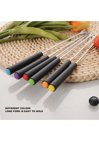 Yifomall Paslanmaz Çelik Fondü Çatal Seti - 6'lı Uzun Saplı, Çok Amaçlı Kullanım Diğer