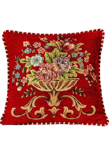 Suntek 48x48cm Makinede Yıkanabilir Dekoratif Yastık Kırmızı Kırmızı