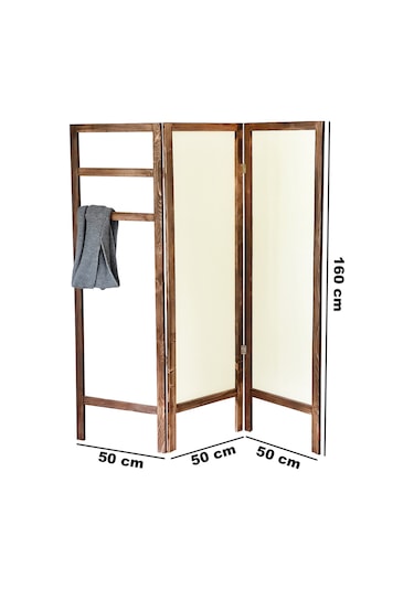 Askılık Paravan Ahşap   Elbise Askısı Kumaş Seperatör 5215