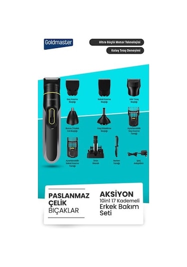 Goldmaster Aksiyon 17 Kademeli 10 In 1 Standlı Tıraş Makinesi