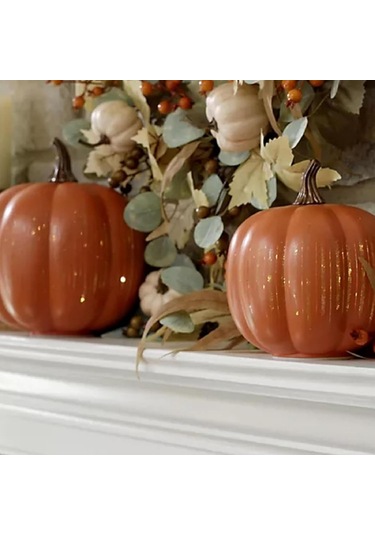 Qingmipy Turuncu Cam Işıklı Kürdan Figürü, Zamanlayıcı Ve Dahili Pil İle, 17x15x15 Cm, Reçine Malzeme, Tekli Dekoratif Alet