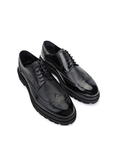 Tamer Tanca Erkek Hakiki Deri Siyah Casual Ayakkabı 771 55114 Erk Ayk Sk24-25 Syh Acma/syh Fltr Siyah