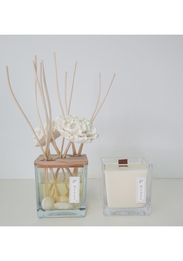 Missi Vıp 250 Cc Dekorlu Dark Amber Oda Kokusu ve vegan Mum Seti