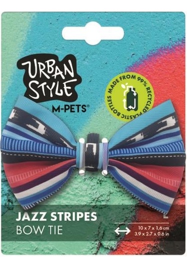M-Pets Urban Style Jazz Stripes Kedi Ve Köpek Papyonu L Çok Renkli