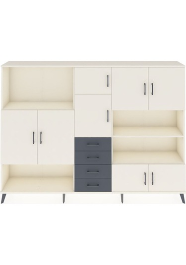 Arges Dolap 9 Raflı 4 Çekmeceli 8 Kapaklı 220x30x163 Aytaşı-aytaş Aytaşı-aytaşı/antrasit