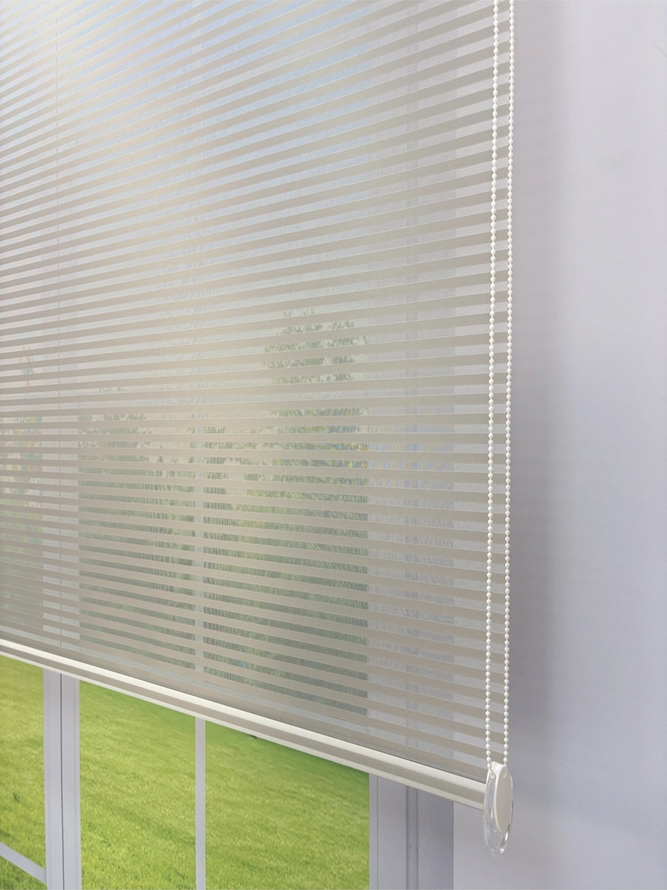 Luna Serisi Açık Gri Tül Açık Gri Stor Perde Işık Kontrollü, Çift Mekanizmalı, Kolay Montaj Açık Gri