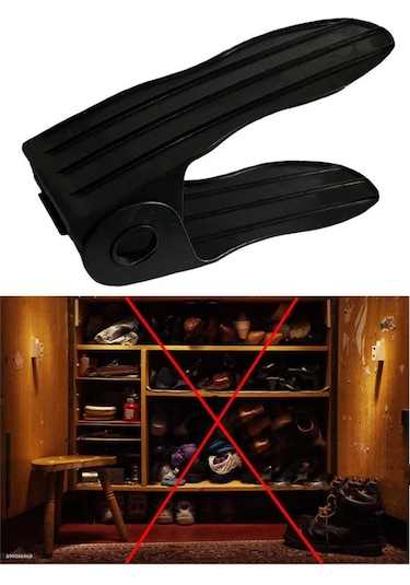Ayakkabı Düzenleyici, Organizer, Ayarlanabilir Ayakkabı Rampası Siyah