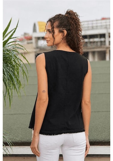 Fashion Friends Rahat Kalıp V Yaka Basic Bluz Bayan Bluz 26y0530k1 Siyah