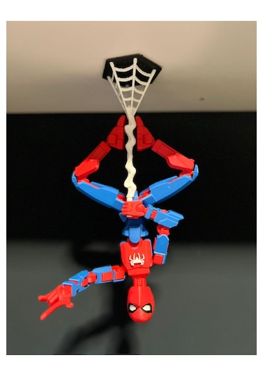Ağda Asılı Örümcek Adam Eklemleri Hareketli 14 Cm Spiderman Dummy Figürü Çift Taraflı Bantlı Örümcek Adam