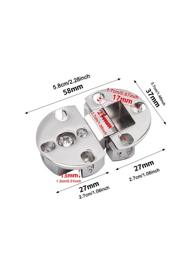 Suntek 2x Flip Menteşeler Pürüzsüz Yuvarlak Kenar Mobilya Gümüş