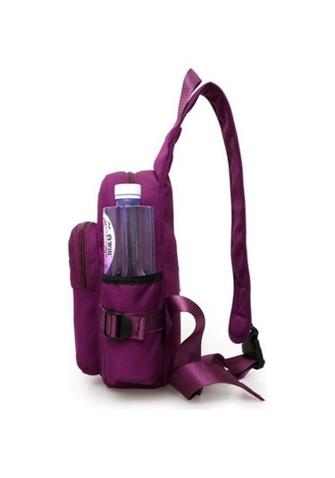 Xinh Kadın Erkek Moda Tuval Çanta Spor Bel Çantası / Göğüs Çantası Usb Şarj Crossbody Omuz Çantası Pembe Pembe