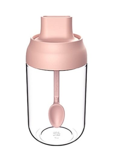 Etiketli, Neme Dayanıklı Kapaklı Ve Kaşıklı Entegre Baharat Kavanozu - Pembe 3