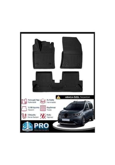 Renault Express 3d Havuzlu Paspas 2021 2022 2023 2024 2025 2026 Model Kokusuz