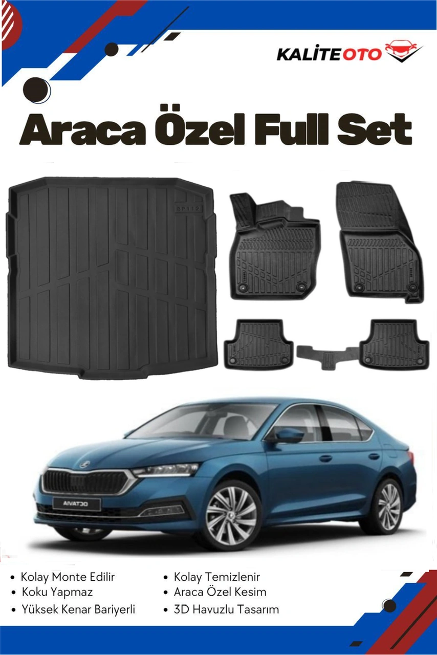 Skoda Octavia 2025 Model Yumuşak Paspas+bagaj Havuzu Seti