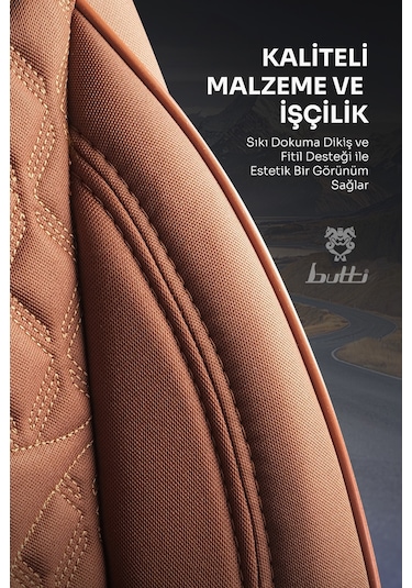 Taba - Taba Buttı Speedy Serisi Premium Oto Koltuk Kılıfı Ortopedik Destekli, Ön Arka Tam Set, Aırbag Uyumlu